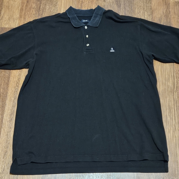 IZOD mens collared button up polo SIZE Xl COLOR BLACK LXL17 - Picture 1 of 15